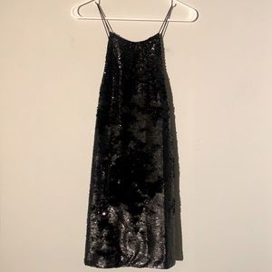 Urban Outfitters strappy black sequin dress